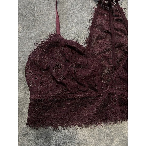 aerie women’s lace bralette Burgundy size M - Picture 2 of 5